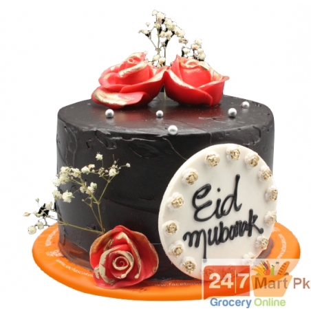 Chocolate Eid Mubarak Cake With Name - GP-13 - 3 Pounds