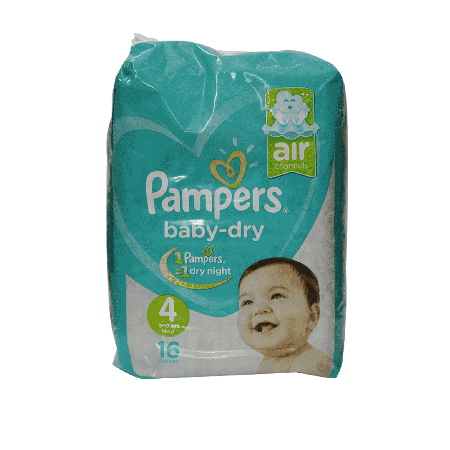 Pampers Diaper Baby Dry 4 16Pcs 9-18kg