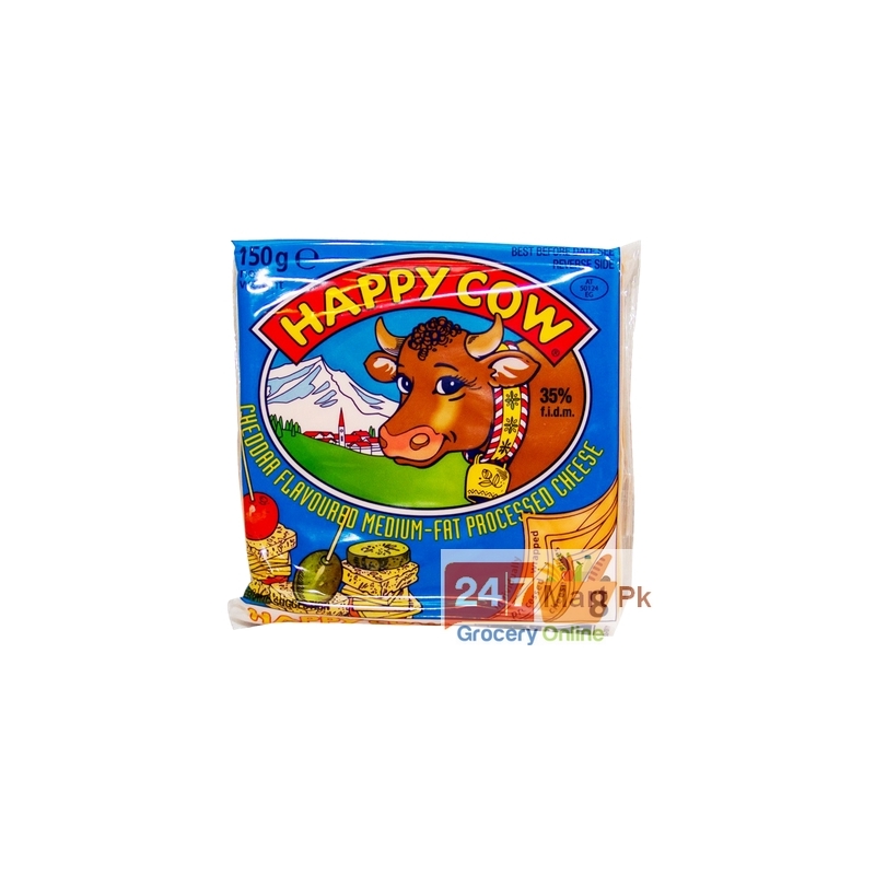 Happy Cow Cheddar Cheese Slice 150 gm